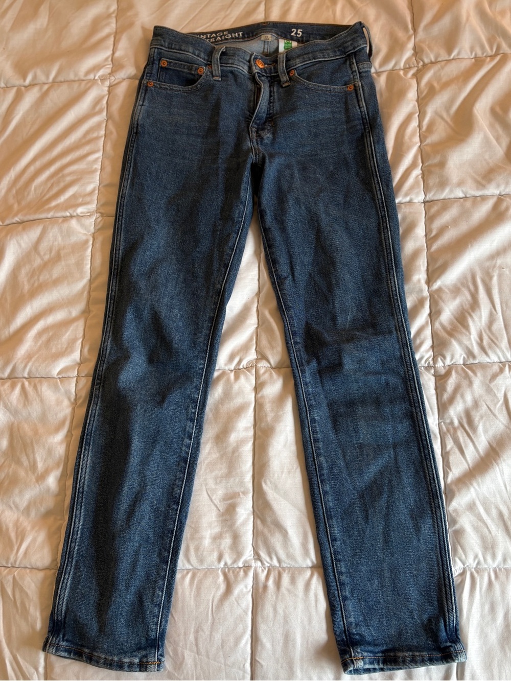 J.Crew 9” Vintage Slim Straight Jeans Size 25 Medium Wash